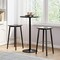 Set of 2 Black Round Bar Table Fixed Desktop Sturdy Iron Base Pub Table for Home and Kitchen